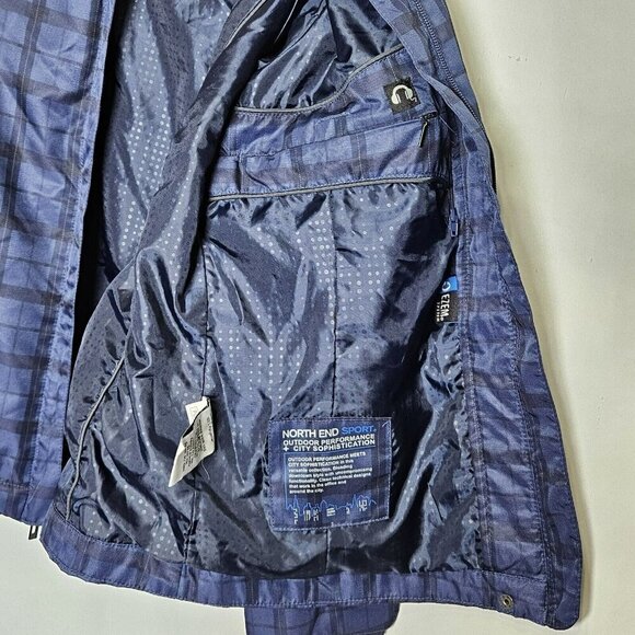 North End Sport Bud Light Womens Jacket Blue Plaid Full zip Lightweight Size L - Picture 12 of 16